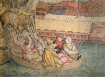 Kampagne von Kaiser Karl V. gegen die Türken in Tunis 1535: die Schlacht von Goletta, (Detail)